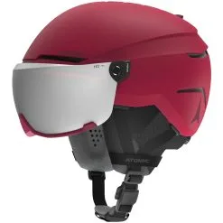 Ski Verkaufsgeschäft 14 Atomic Savor Amid Visor HD Skihelm Dark Red Damen, Herren
