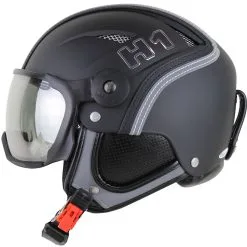 HMR H1+VTFS10 Leather Elegance Heritage Skihelm Strongest Black/Photochromic Silver Damen, Herren