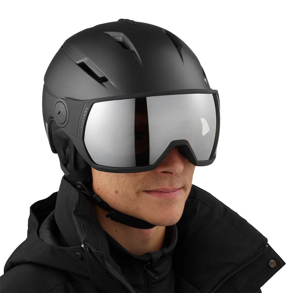 Salomon Pioneer Visor Skihelm Black/Silver Uni Herren 4 Salomon Pioneer Visor Skihelm Black/Silver Uni Herren – Bild 2