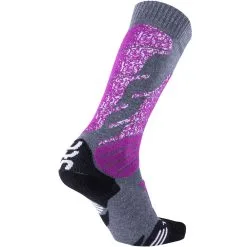 UYN Ski All Mountain Skisocken Medium Grey/Melange/Purple Damen -Ski Verkaufsgeschäft uyn ski all mountain socks s100042 g944 01 gross